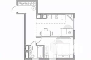 2-к квартира, вторичка, 44м2, 8/23 этаж