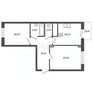 2-к квартира, вторичка, 49м2, 15/23 этаж