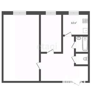 2-к квартира, вторичка, 45м2, 5/9 этаж