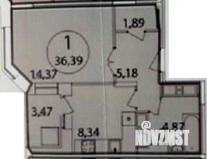 1-к квартира, вторичка, 37м2, 9/18 этаж