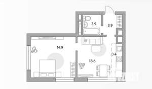 1-к квартира, вторичка, 45м2, 4/23 этаж