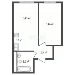 1-к квартира, вторичка, 41м2, 14/23 этаж