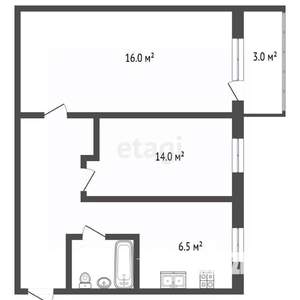 2-к квартира, вторичка, 44м2, 2/5 этаж