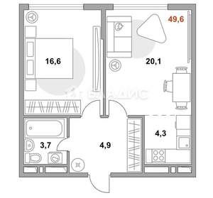2-к квартира, вторичка, 50м2, 14/23 этаж