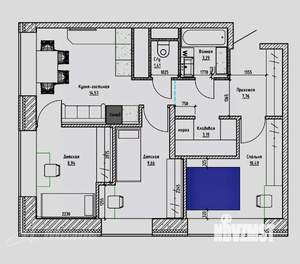 3-к квартира, вторичка, 60м2, 11/23 этаж
