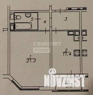 2-к квартира, вторичка, 44м2, 4/25 этаж