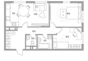 3-к квартира, строящийся дом, 69м2, 4/23 этаж