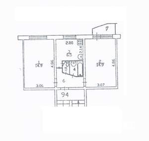 2-к квартира, вторичка, 44м2, 2/5 этаж