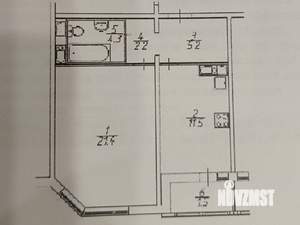1-к квартира, вторичка, 45м2, 17/19 этаж