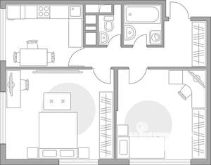 2-к квартира, строящийся дом, 60м2, 14/23 этаж