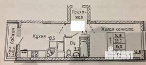1-к квартира, вторичка, 36м2, 10/23 этаж
