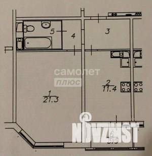 1-к квартира, вторичка, 44м2, 4/25 этаж