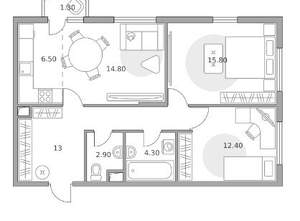 3-к квартира, вторичка, 75м2, 3/23 этаж
