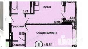 1-к квартира, вторичка, 49м2, 1/19 этаж