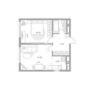 2-к квартира, вторичка, 49м2, 4/23 этаж