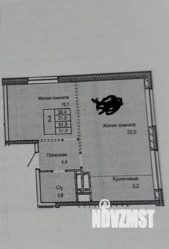 2-к квартира, вторичка, 52м2, 11/23 этаж