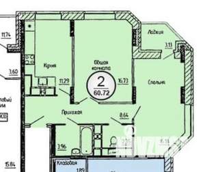 2-к квартира, вторичка, 61м2, 14/17 этаж