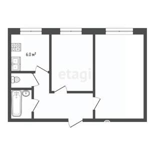 2-к квартира, вторичка, 44м2, 2/9 этаж