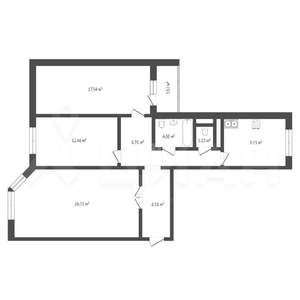 3-к квартира, вторичка, 87м2, 17/19 этаж