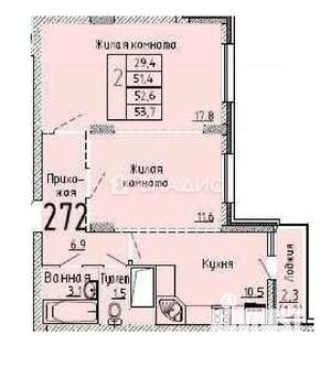 2-к квартира, вторичка, 51м2, 13/23 этаж