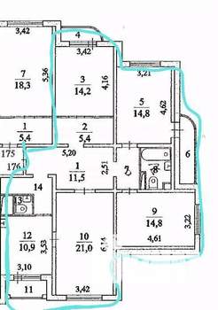 4-к квартира, вторичка, 105м2, 23/23 этаж