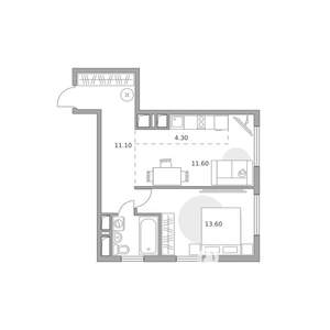 2-к квартира, вторичка, 44м2, 17/23 этаж