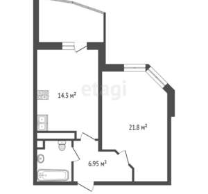 1-к квартира, вторичка, 49м2, 21/26 этаж