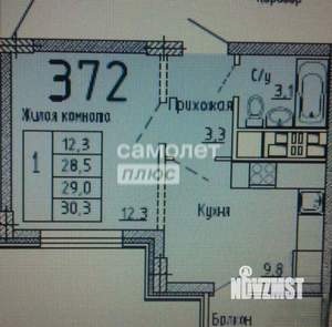 1-к квартира, вторичка, 30м2, 23/23 этаж