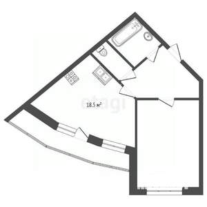 2-к квартира, вторичка, 52м2, 13/23 этаж