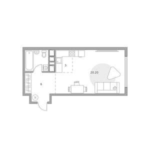 Студия квартира, вторичка, 33м2, 3/23 этаж