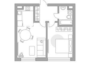 2-к квартира, строящийся дом, 42м2, 2/23 этаж