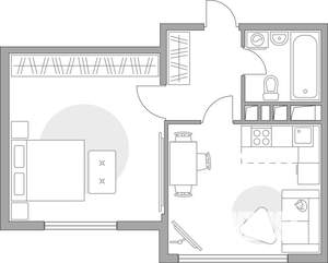 2-к квартира, строящийся дом, 37м2, 3/23 этаж