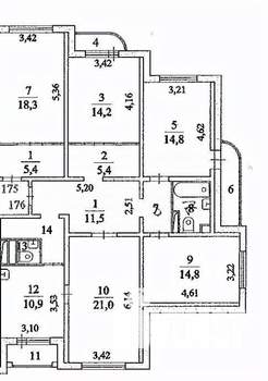 4-к квартира, вторичка, 105м2, 23/23 этаж