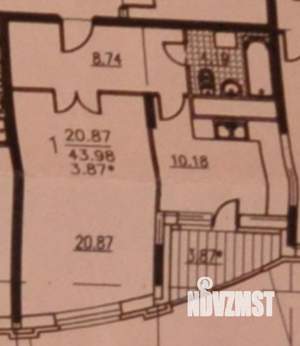 1-к квартира, вторичка, 44м2, 20/23 этаж