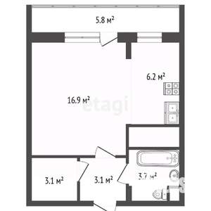 Студия квартира, вторичка, 36м2, 13/20 этаж