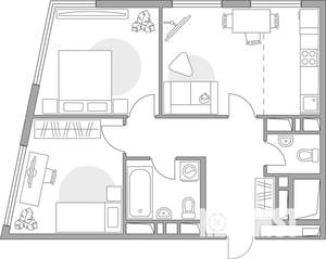 3-к квартира, строящийся дом, 54м2, 6/23 этаж