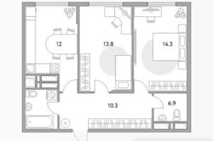 2-к квартира, вторичка, 60м2, 6/23 этаж