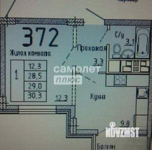 1-к квартира, вторичка, 30м2, 23/23 этаж